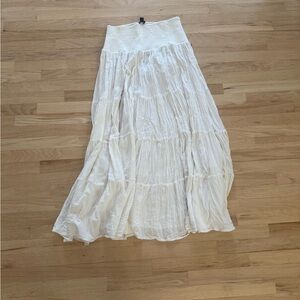 White Boho Maxi Skirt